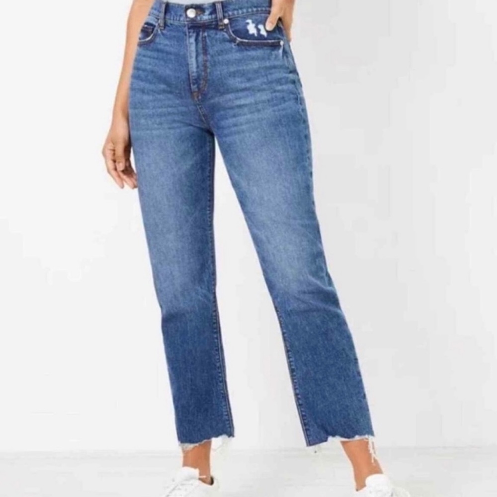 Loft High Waist Straight Crop jeans